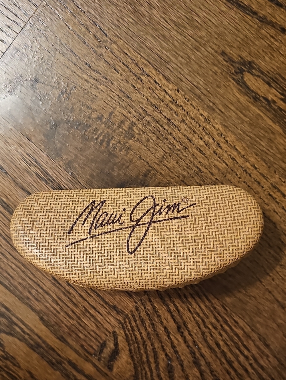 Maui Jim Tan Woven Eyewear Case with Logo